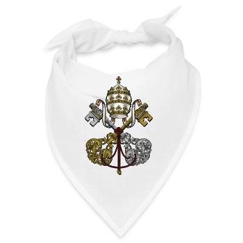 Wappen des Papstes Heiliger Stuhl - Bandana - Weiß - Vorne