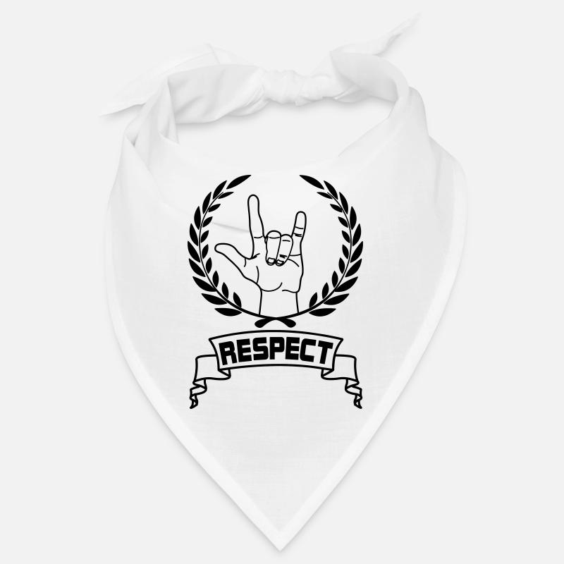 Handgeste Respekt mit Text RESPECT Bandana