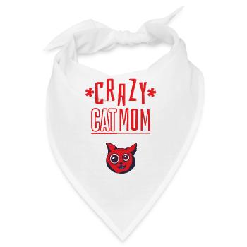Katzenmama verrückt - Bandana - Weiß - Vorne