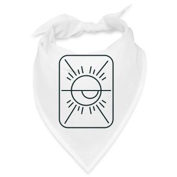 geometrisches Chipauge - Bandana - Weiß - Vorne