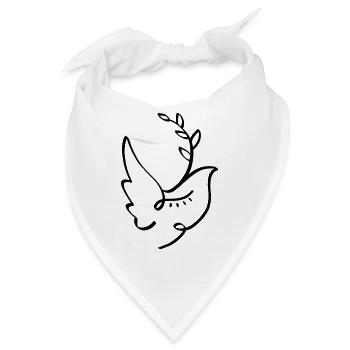 Friedenstaube - Bandana - Weiß - Vorne