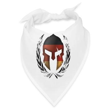 Spartiat Helm Deutsche Flagge - Bandana - Weiß - Vorne