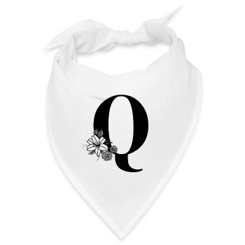 Buchstabe Q - Bandana - Weiß - Vorne