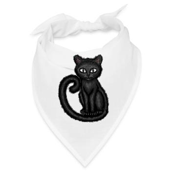 Black cat 🐈‍⬛️ - Bandana - Weiß - Vorne