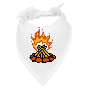 Feuer primitives Lagerfeuer Camping - Bandana - Weiß - Vorne