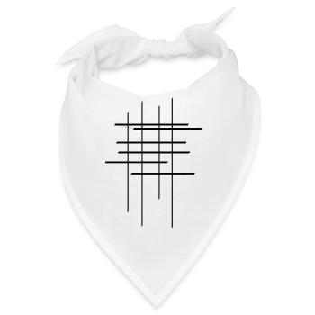 Zufällige Linien - Bandana - Weiß - Vorne