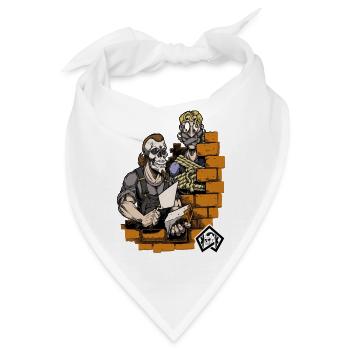Maurer, Maurermeister, Handwerker, Bautechniker - Bandana - Weiß - Vorne