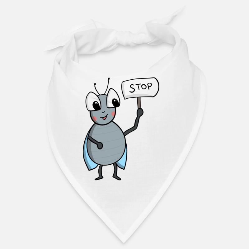 Fliege mit STOP Schild Bandana