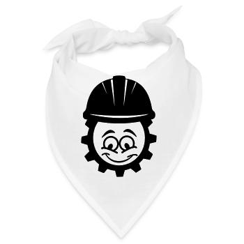 Mechaniker mit Helm - Bandana - Weiß - Vorne