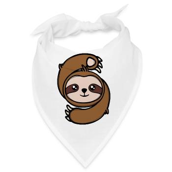 Cool Zoo Säugetier Faultier Dschungel Urwald - Bandana - Weiß - Vorne