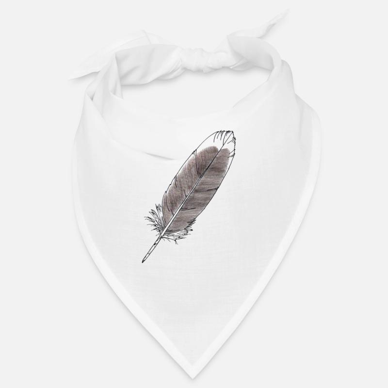 Feder Grau Handgezeichnet (Graugans) Bandana