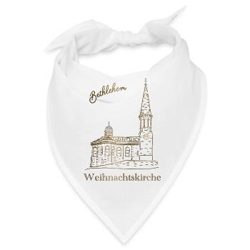 Weihnachtskirche Bethlehem, handgezeichnet - Bandana - Weiß - Vorne