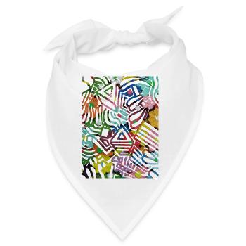 Geometrischer Druck - Bandana - Weiß - Vorne