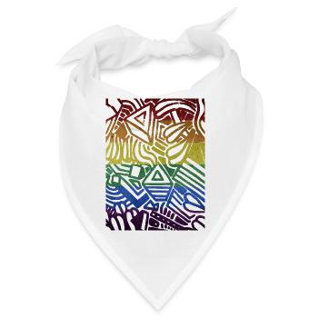 Geometrischer Druck - Bandana - Weiß - Vorne