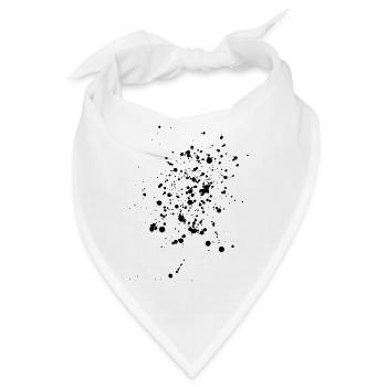 Schwarze Kleckse oder Farbspritzer - Bandana - Weiß - Vorne