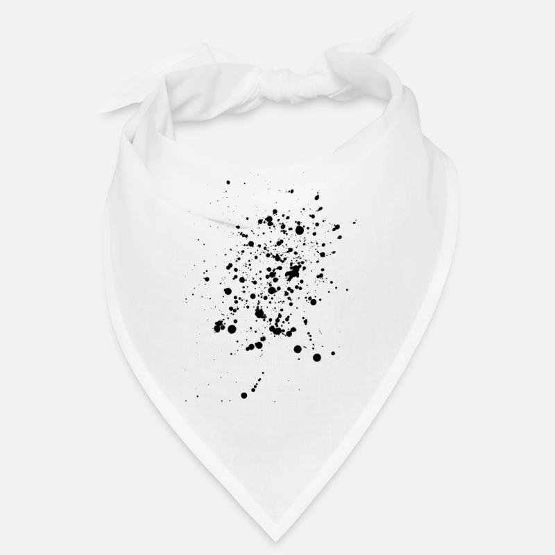 Taches noires ou éclaboussures de peinture - Bandana - blanc