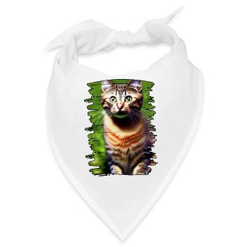 Katzengesicht 3 - Bandana - Weiß - Vorne