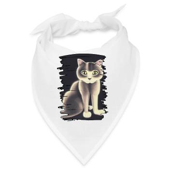 Katzebild - Bandana - Weiß - Vorne