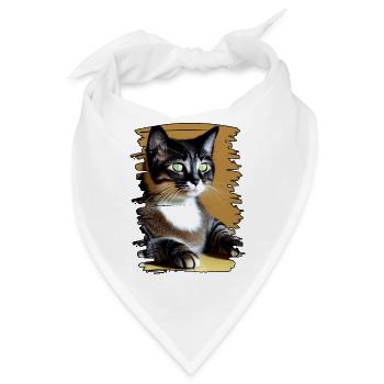 Katzen gesicht 9 - Bandana - Weiß - Vorne