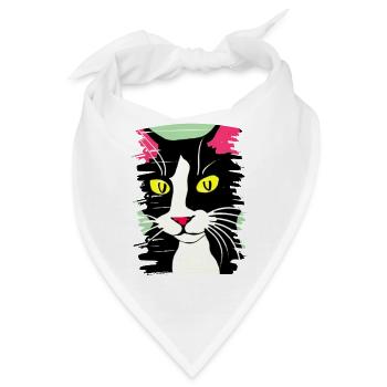 Katzengesicht 2 - Bandana - Weiß - Vorne