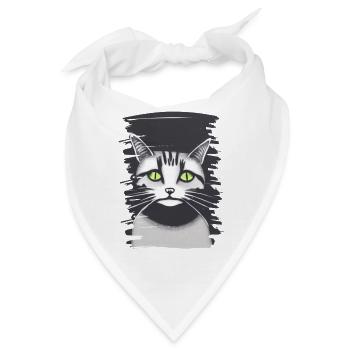 Katzengesicht 4 - Bandana - Weiß - Vorne