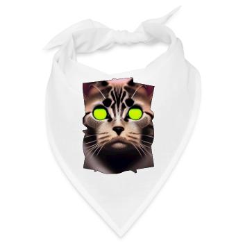Katzengesicht - Bandana - Weiß - Vorne