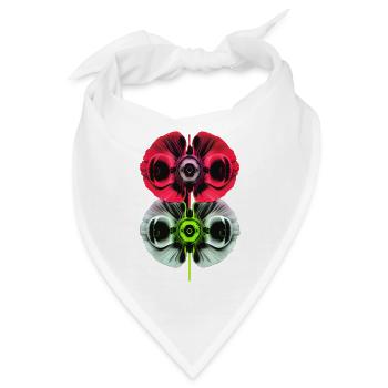 Psychedelische Mohnblüten - Bandana - Weiß - Vorne