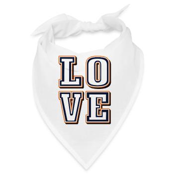 Love, Liebe, Amore in Weiß -Valentinstag, Mutertg - Bandana - Weiß - Vorne