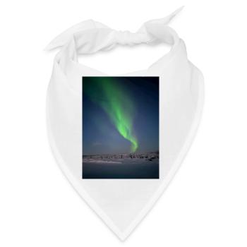 Nordlichter in der nächtlichen Winterlandschaft - Bandana - Weiß - Vorne