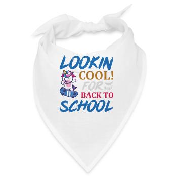 Einhorn Motiv Back to School - Bandana - Weiß - Vorne