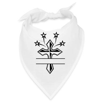 transparentes Schattenkreuz 4 Sterne - Bandana - Weiß - Vorne