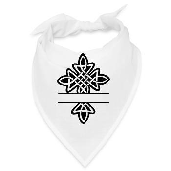 Keltisches Kreuzmonogramm - Bandana - Weiß - Vorne