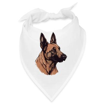 Belgian Malinois - Bandana - Weiß - Vorne