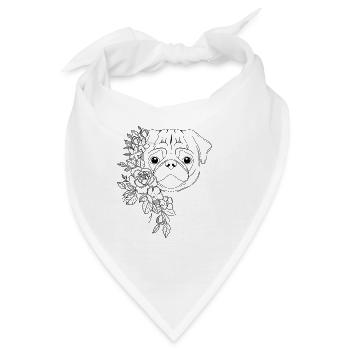 Mops - Bandana - Weiß - Vorne