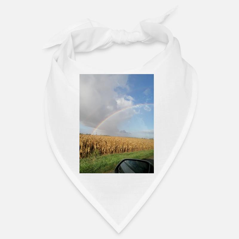 Rainbow on the road and wheat fields Bandana