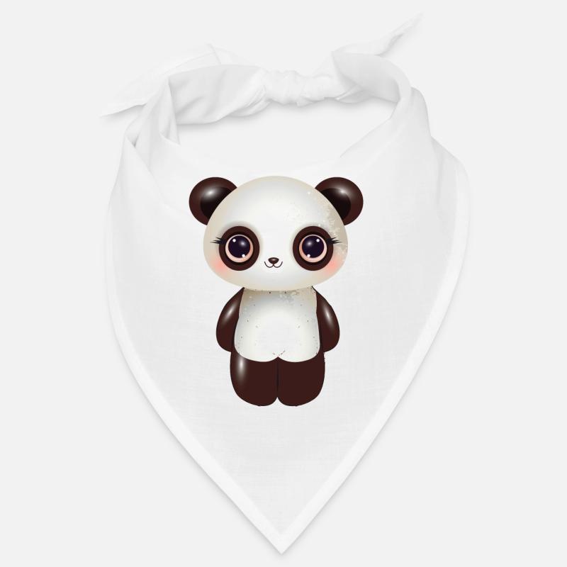 cute panda with pink cheeks in comic style Bandana