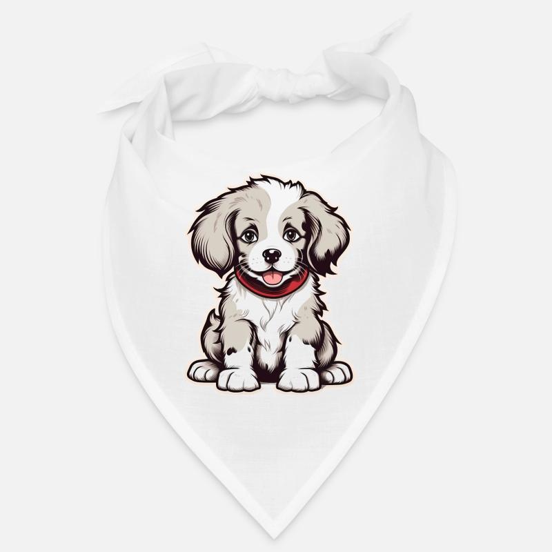 Chiot mignon - Bandana - blanc