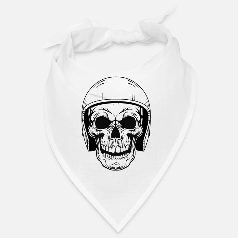 BIKER SCHÄDEL - Bandana - Weiß