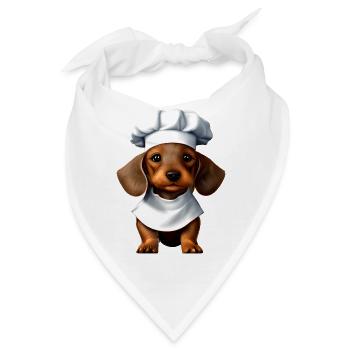 Hunde Dachshund Gastronom Hund Kochen Dackelwelpe - Bandana - Weiß - Vorne