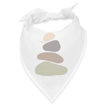 Beruhigende Wandkunst aus Steinstapel – Minimalistisches Zen - Bandana - Weiß - Vorne