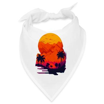 Sonnenuntergang in der Wüste - Bandana - Weiß - Vorne