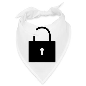 Keine Sicherheit no security offenes Schloss lock - Bandana - Weiß - Vorne