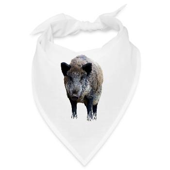 Wildschwein - Bandana - Weiß - Vorne