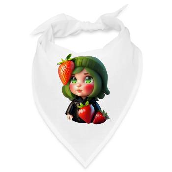Puppe mit Erdbeeren - Bandana - Weiß - Vorne