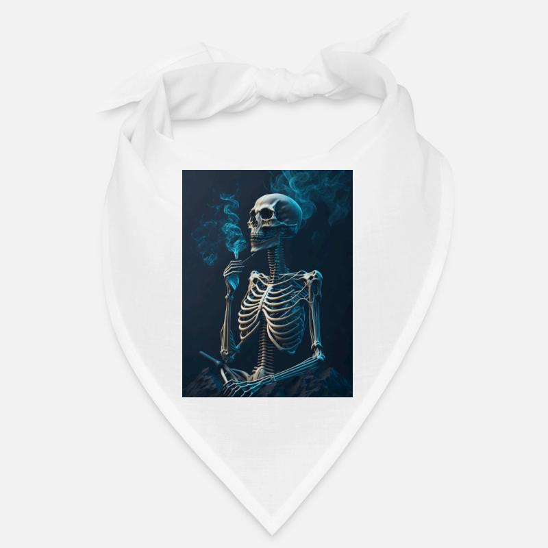 Skeleton smokes Bandana