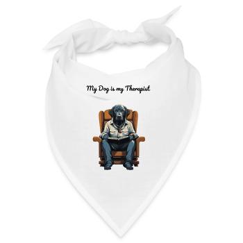 Black Labrador: "My Dog is My Therapist" - Bandana - Weiß - Vorne