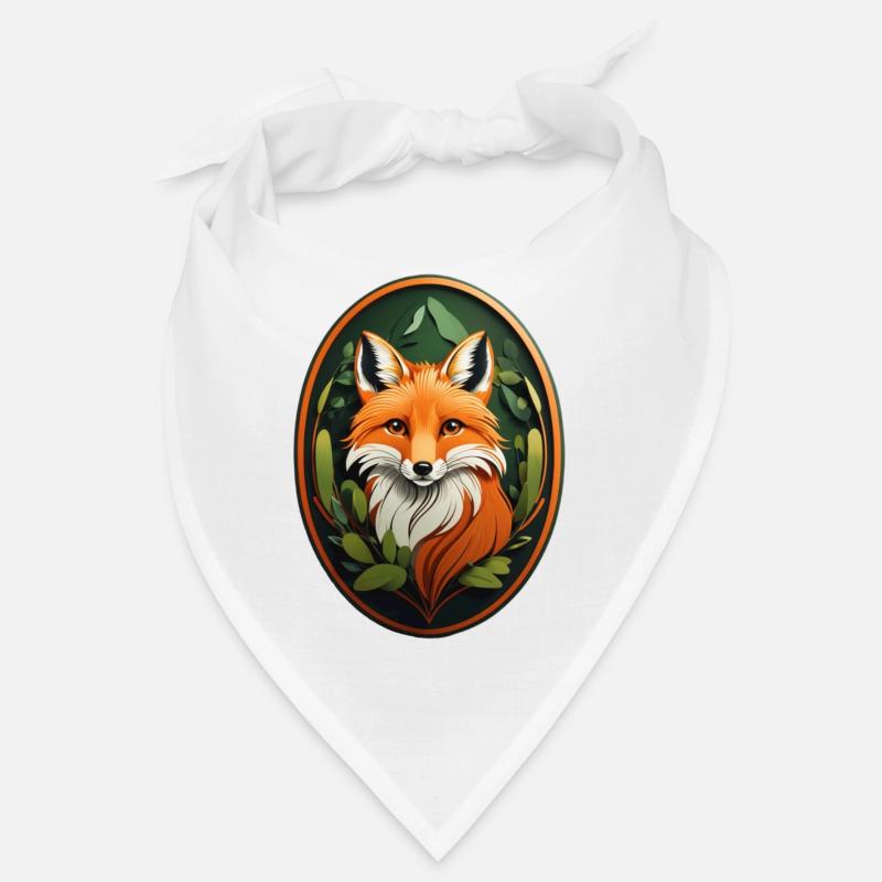 Renard roux - Bandana - blanc