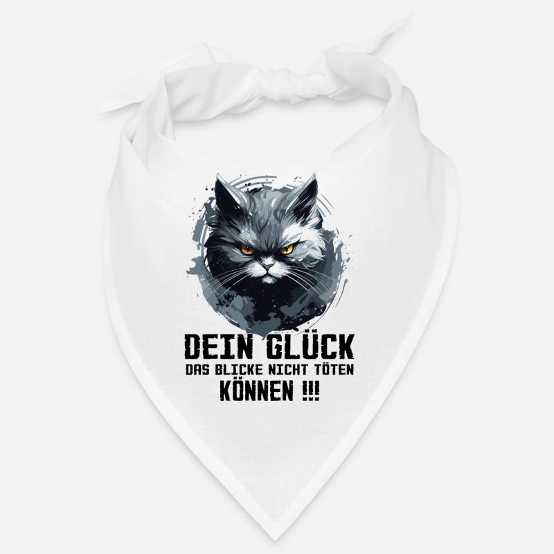 Böse Blicken Katze mit Spruch Bandana