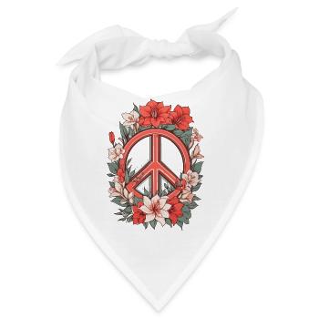 Friedenszeichen - Bandana - Weiß - Vorne