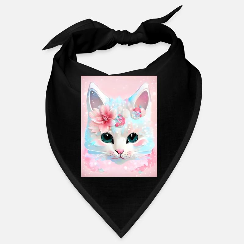 Chat blanc Bandana